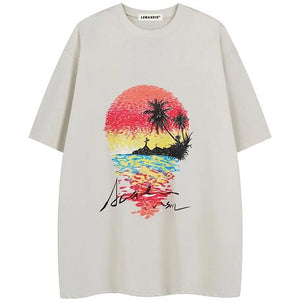 Sneakerhill® Graphic T-shirt Summer Seaside Vacation - sneakerhillcom