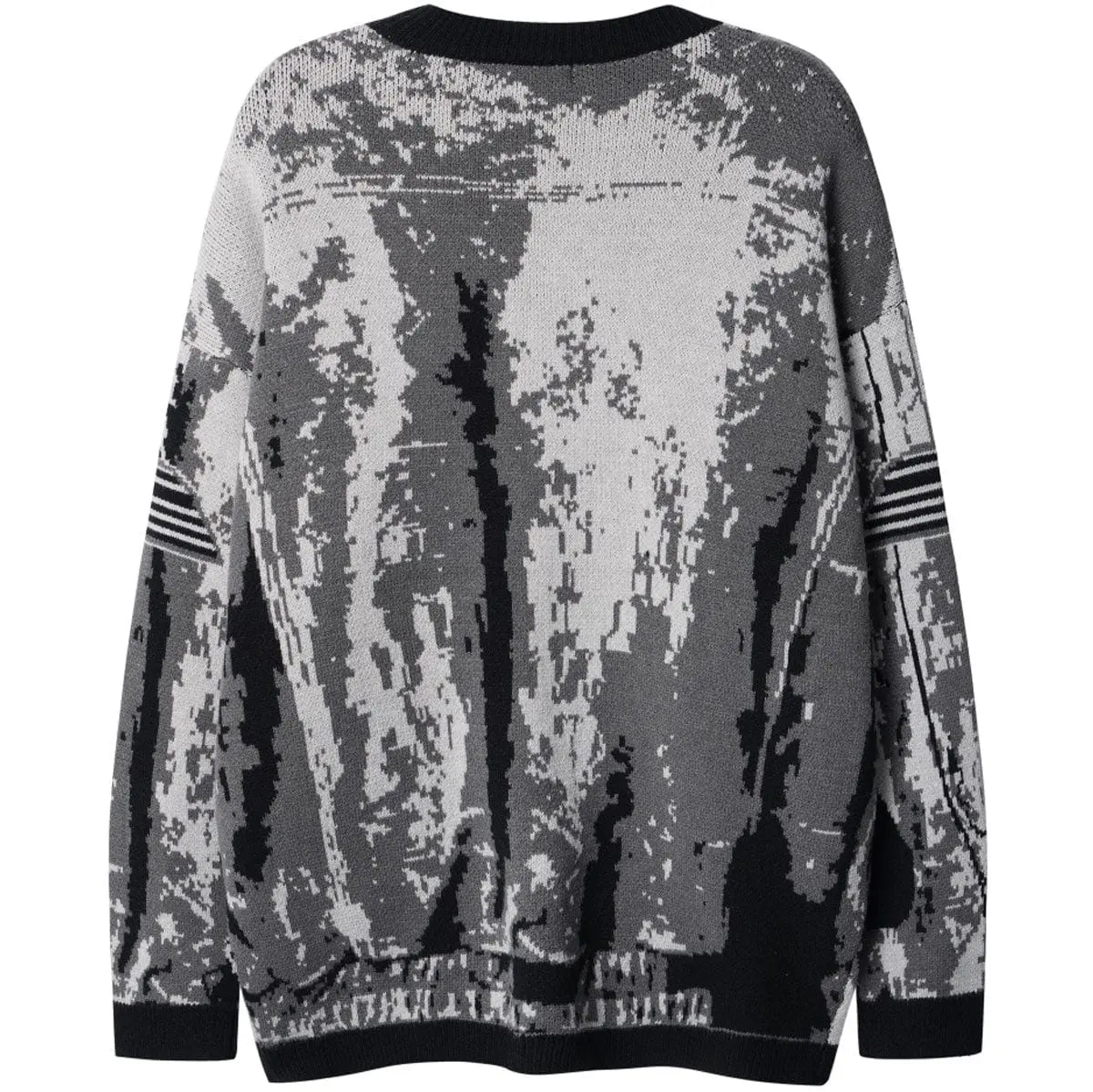 Sneakerhill® Grey Gradient Jacquard Sweater - sneakerhillcom