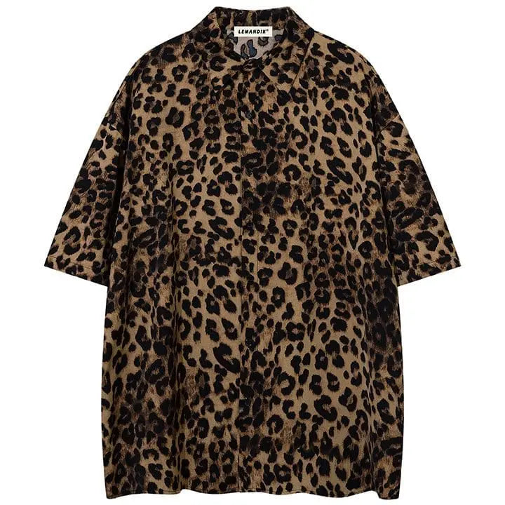 Sneakerhill® Hawaiian Shirt Full Leopard Print - sneakerhillcom