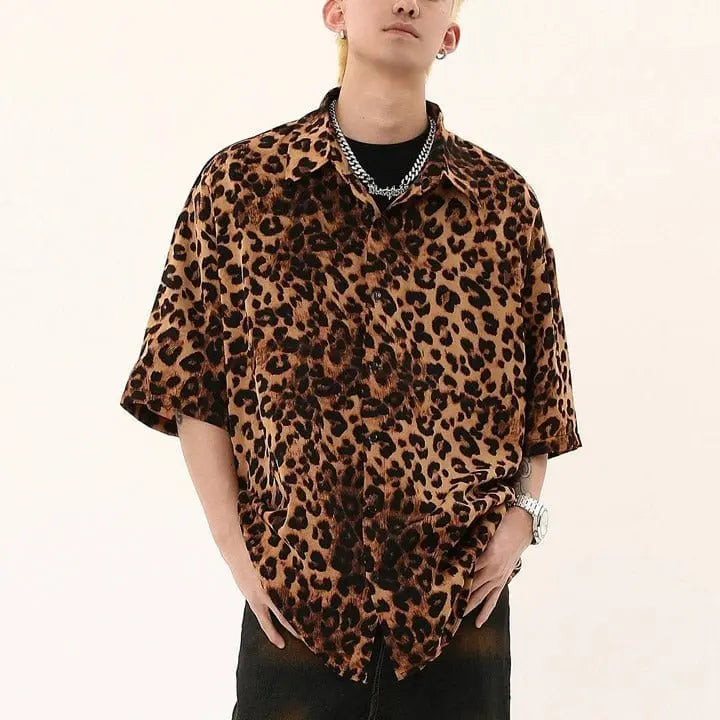 Sneakerhill® Hawaiian Shirt Full Leopard Print - sneakerhillcom