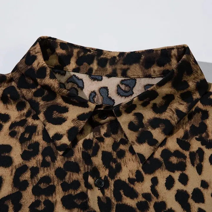 Sneakerhill® Hawaiian Shirt Full Leopard Print - sneakerhillcom