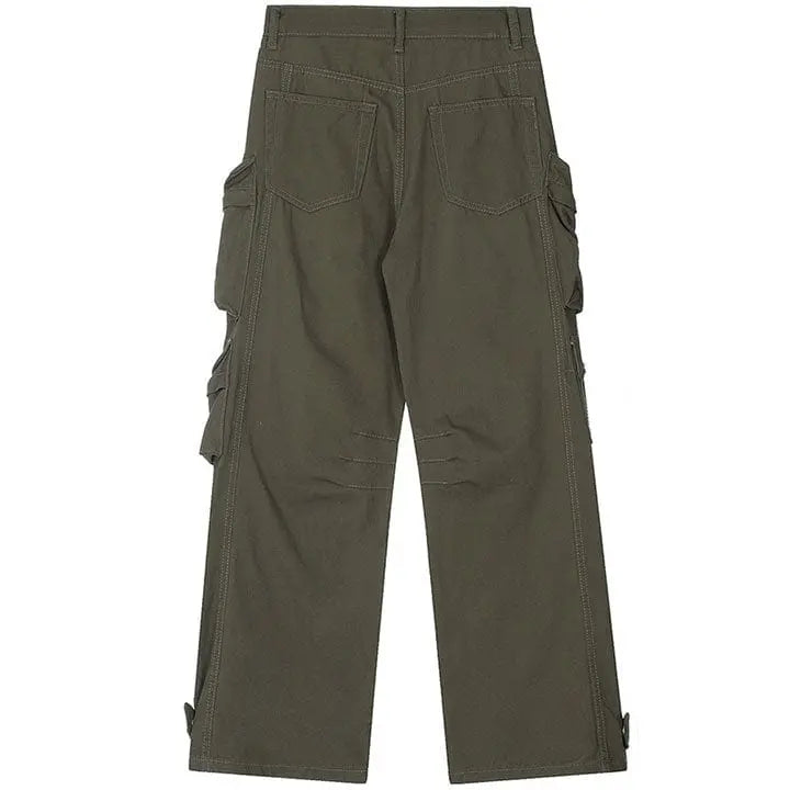 Sneakerhill® High Street Cargo Pants Multiple Pockets - sneakerhillcom