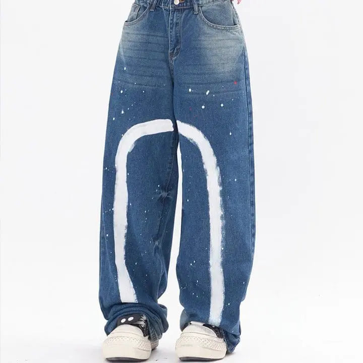 Sneakerhill® High Street Elastic Waist Pleated Jeans - sneakerhillcom