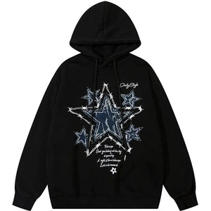 Sneakerhill® High Street Hoodie Star Patchwork - sneakerhillcom