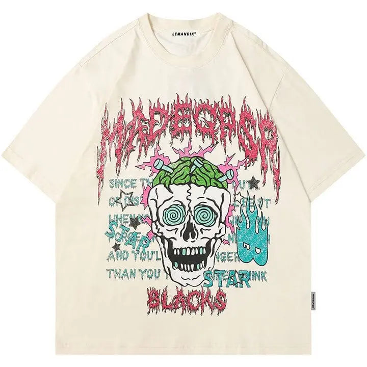 Sneakerhill® High Street T-shirt Colorful Skull - sneakerhillcom