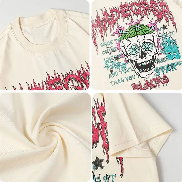 Sneakerhill® High Street T-shirt Colorful Skull - sneakerhillcom