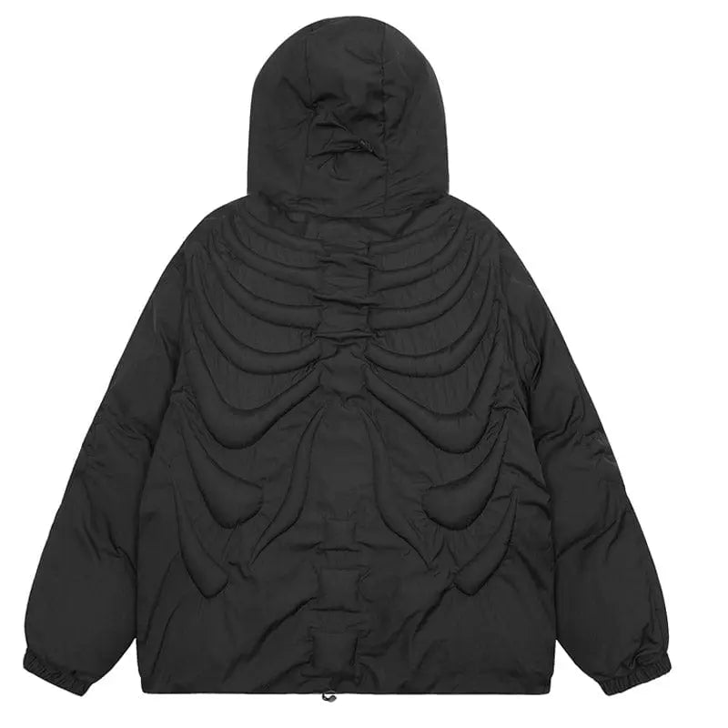 Sneakerhill® Hooded Cyber Skeleton Puffer Jacket - sneakerhillcom