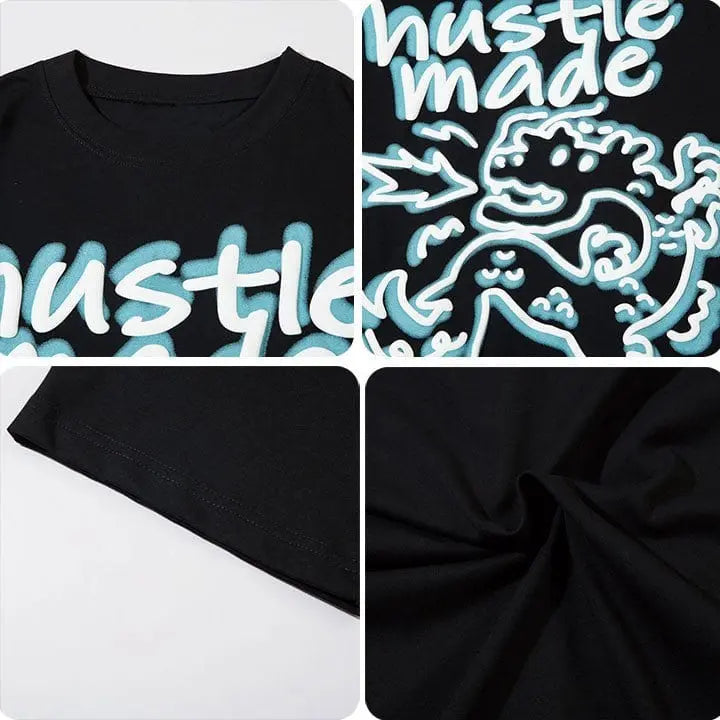 Sneakerhill® Hustle Made Graphic T-shirt - sneakerhillcom