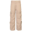 Sneakerhill® Khaki Elastic Waist Cargo Jeans - sneakerhillcom