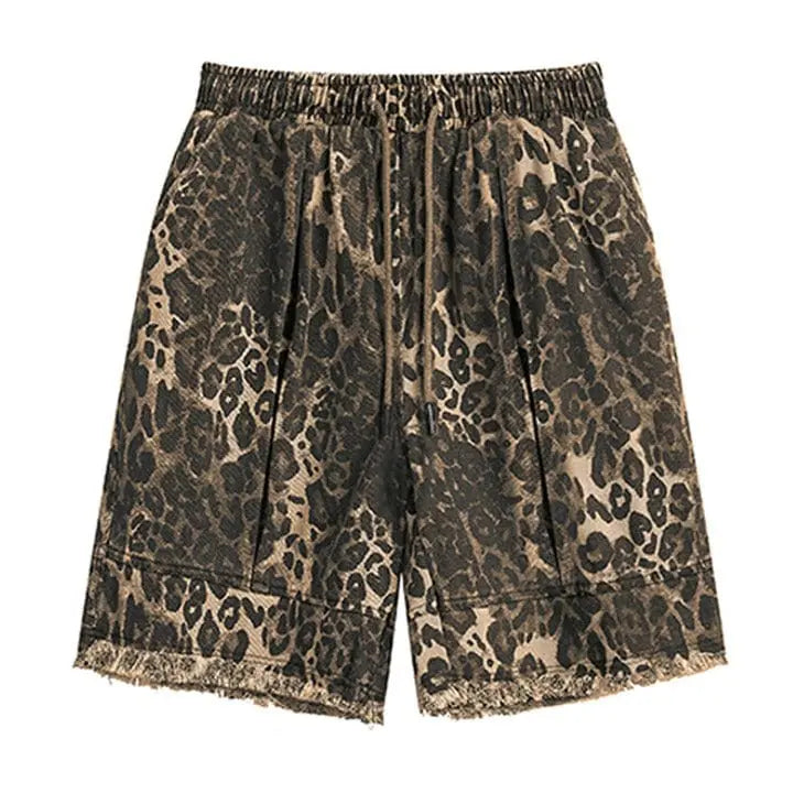 Sneakerhill® Leopard Print Shorts with Elastic Waist - sneakerhillcom