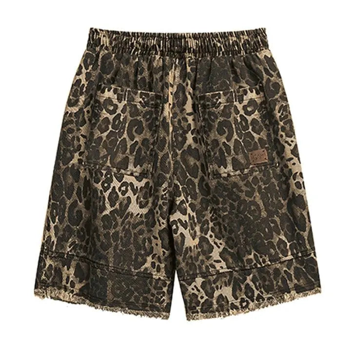 Sneakerhill® Leopard Print Shorts with Elastic Waist - sneakerhillcom