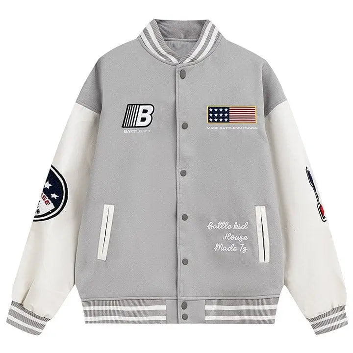 Sneakerhill® Letterman Varsity Jacket Embroidered Patch Sneakerhill