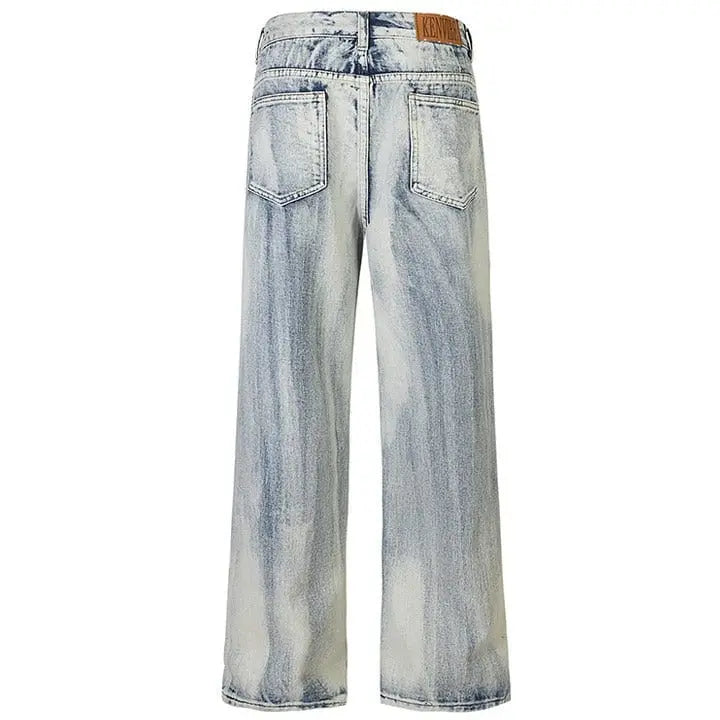 Sneakerhill® Loose Fit Acid Washed Skate Jeans - sneakerhillcom