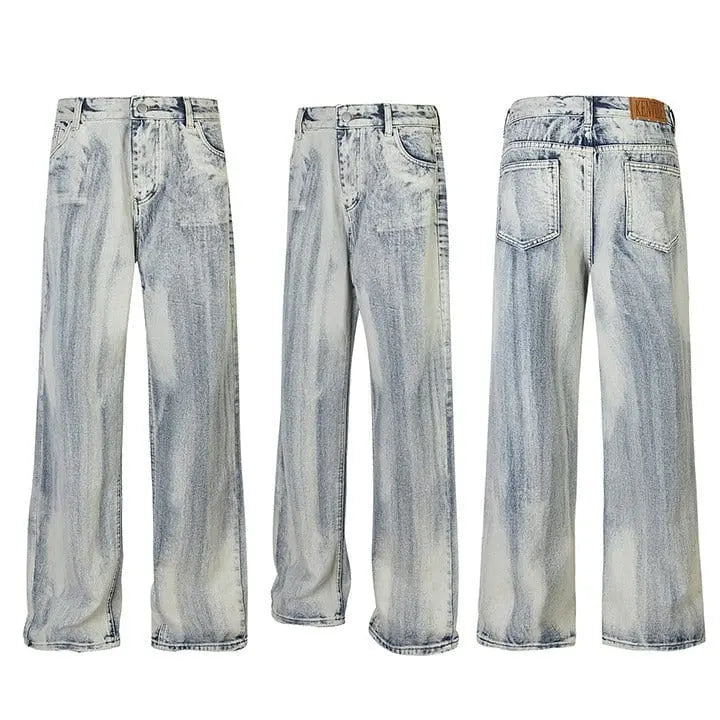 Sneakerhill® Loose Fit Acid Washed Skate Jeans - sneakerhillcom