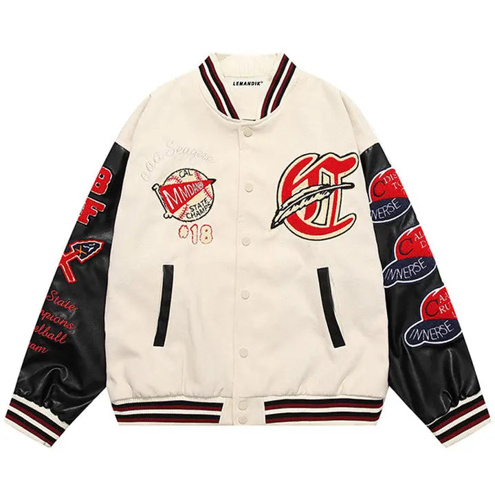 Sneakerhill® MMDANBR Varsity Jacket Embroider Baseball - sneakerhillcom