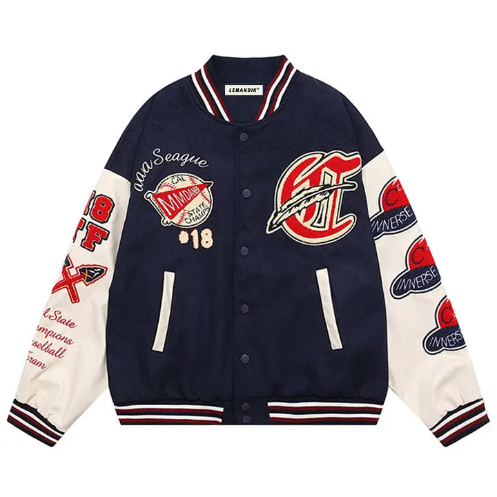 Sneakerhill® MMDANBR Varsity Jacket Embroider Baseball - sneakerhillcom