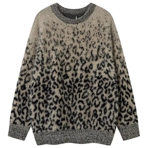 Sneakerhill® Mohair Knit Sweater Full Leopard - sneakerhillcom