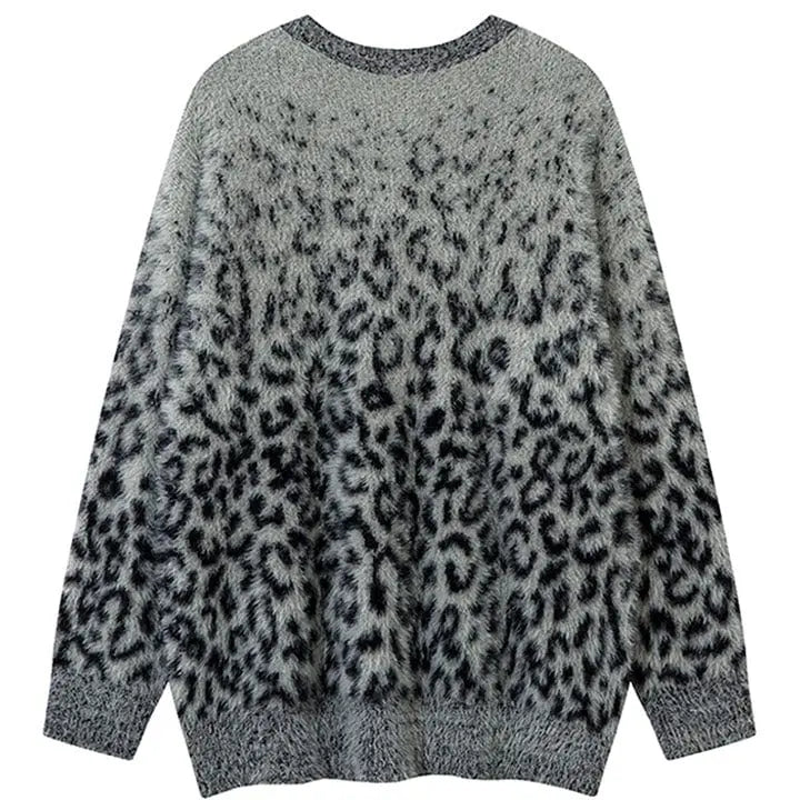 Sneakerhill® Mohair Knit Sweater Full Leopard - sneakerhillcom