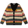 Sneakerhill® Mohair Striped Cardigan Sweater - sneakerhillcom