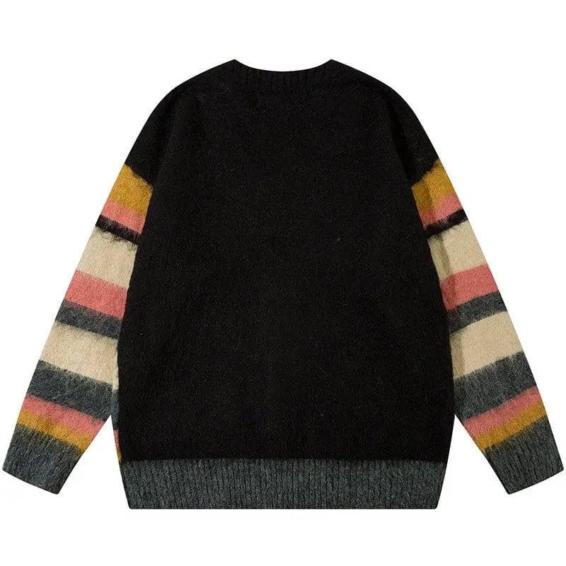 Sneakerhill® Mohair Striped Cardigan Sweater - sneakerhillcom