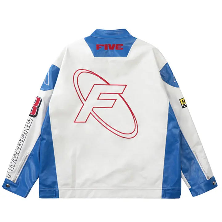 Sneakerhill® Motorcycle PU Leather Racing Jacket - sneakerhillcom