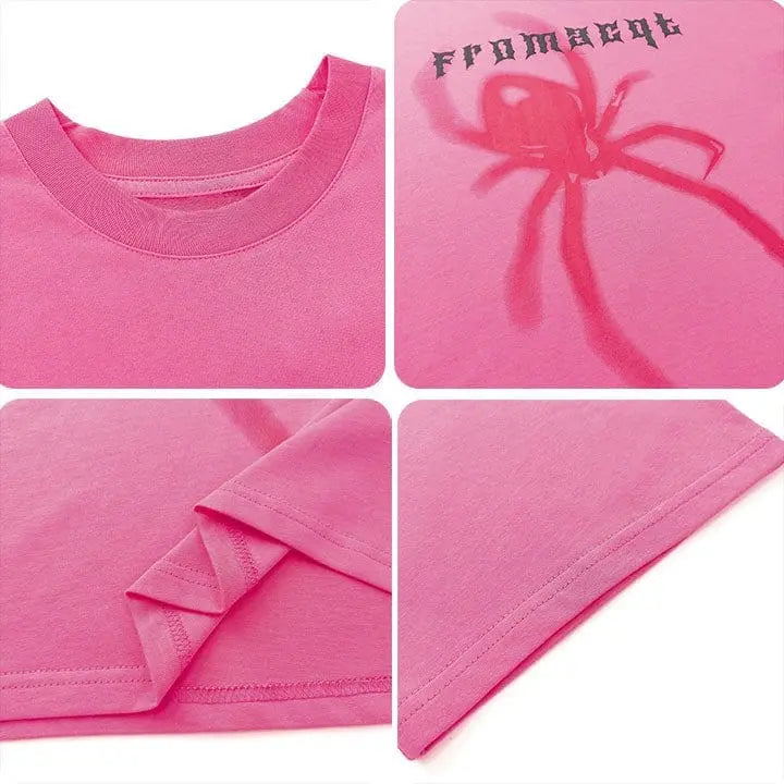 Sneakerhill® Oversize Cotton T-shirt Spider Print - sneakerhillcom