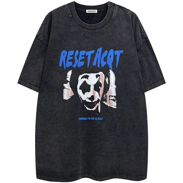 Sneakerhill® Oversize Graphic T-shirt Horror Clown - sneakerhillcom