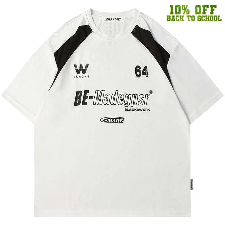 Sneakerhill® Oversize Jersey T-shirt Number 64 - sneakerhillcom