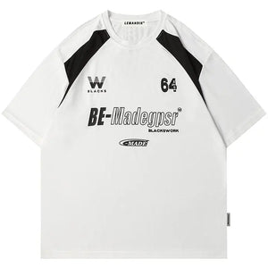 Sneakerhill® Oversize Jersey T-shirt Number 64 - sneakerhillcom