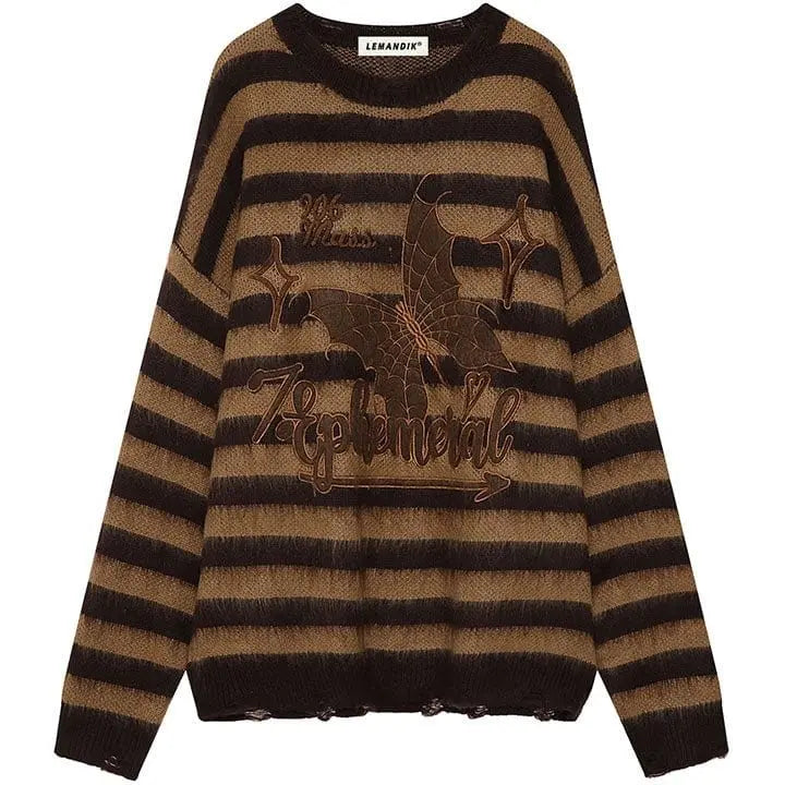 Sneakerhill® Oversize Mohair Butterfly Knit Sweater - sneakerhillcom