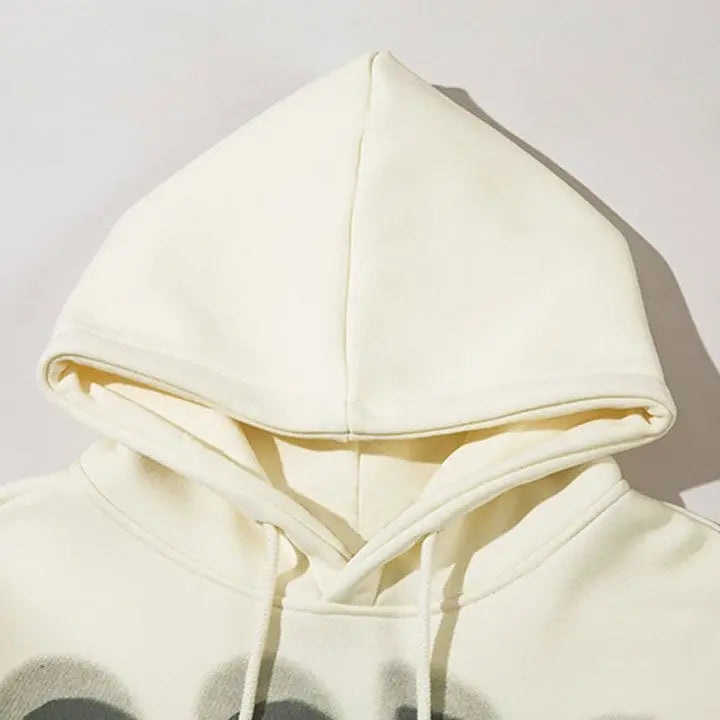 Sneakerhill® Oversize Pullover Hoodie Rabbit Print - sneakerhillcom