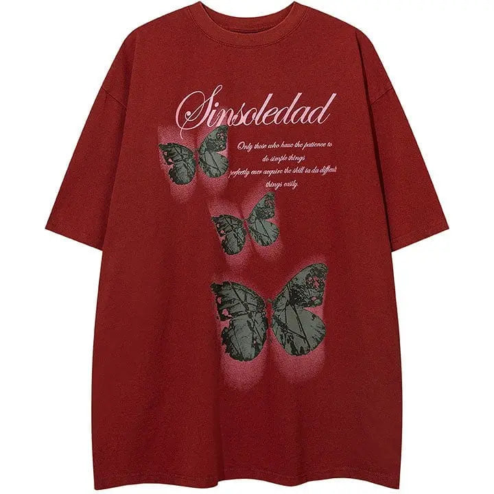 Sneakerhill® Oversize T-shirt Broken Butterfly - sneakerhillcom