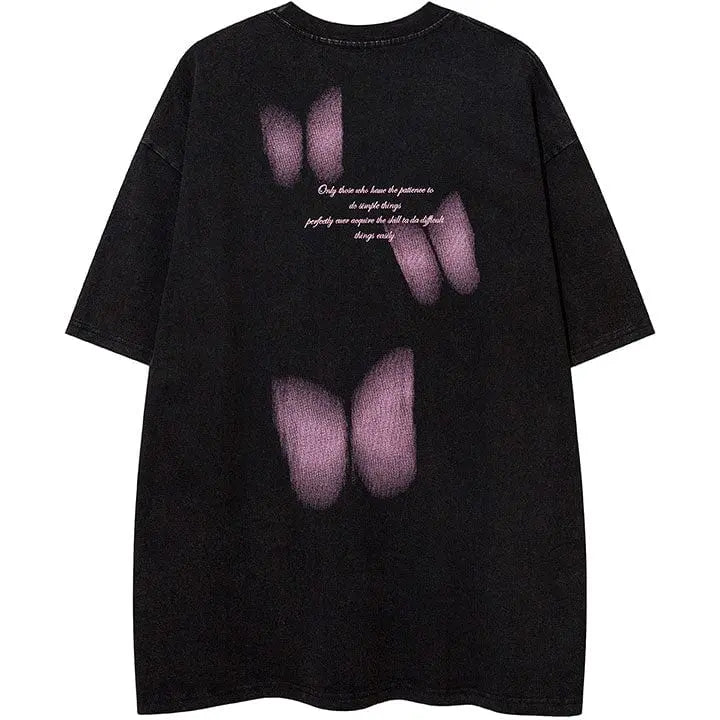 Sneakerhill® Oversize T-shirt Broken Butterfly - sneakerhillcom