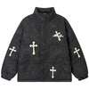 Sneakerhill® PU Leather Puffer Jacket Cross - sneakerhillcom