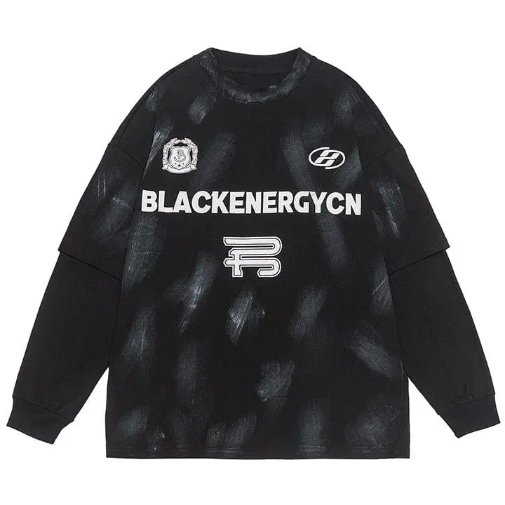 Sneakerhill® Painted Double-Layer Jersey Sweatshirt - sneakerhillcom