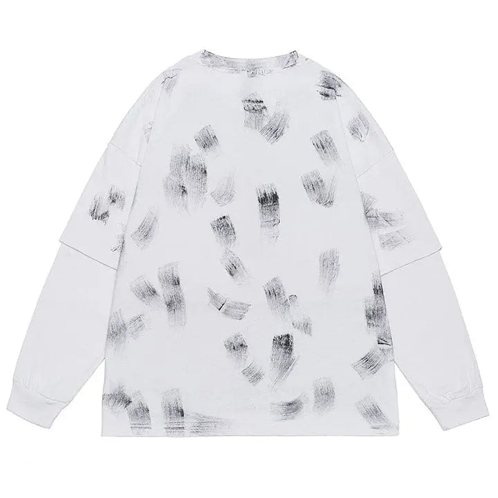 Sneakerhill® Painted Double-Layer Jersey Sweatshirt - sneakerhillcom