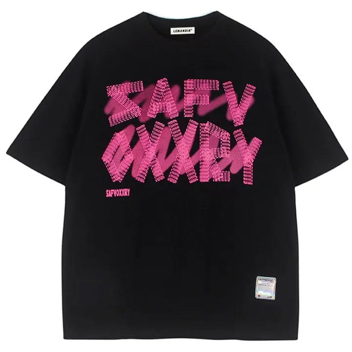 Sneakerhill® Punk Cotton T-Shirt Letter Foam - sneakerhillcom