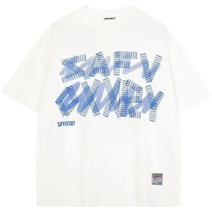 Sneakerhill® Punk Cotton T-Shirt Letter Foam - sneakerhillcom