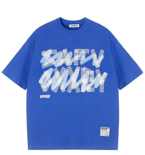 Sneakerhill® Punk Cotton T-Shirt Letter Foam - sneakerhillcom