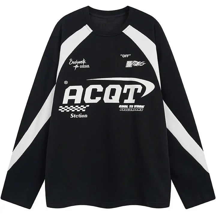 Sneakerhill® Racing Sweatshirt ACQT Print - sneakerhillcom