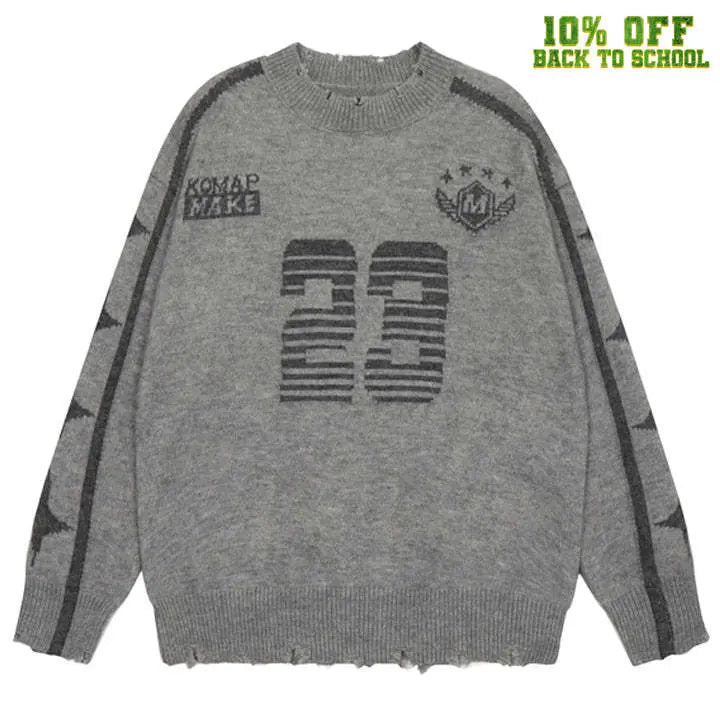 Sneakerhill® Side Star Jacquard Sweater No23 - sneakerhillcom