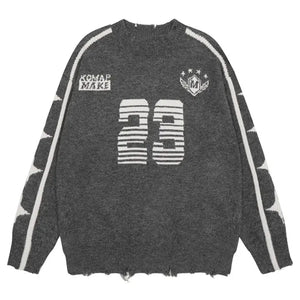 Sneakerhill® Side Star Jacquard Sweater No23 - sneakerhillcom