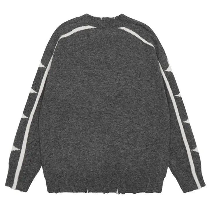 Sneakerhill® Side Star Jacquard Sweater No23 - sneakerhillcom