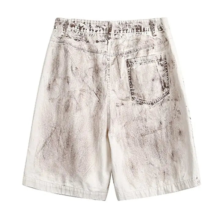 Sneakerhill® Simulated Dirt Washed Shorts - sneakerhillcom