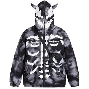 Sneakerhill® Skeleton Puffer Jacket with Devil Bag - sneakerhillcom