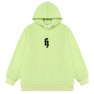 Sneakerhill® Solid Color Hoodie Embroidery H - sneakerhillcom