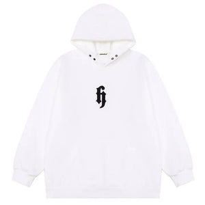 Sneakerhill® Solid Color Hoodie Embroidery H - sneakerhillcom