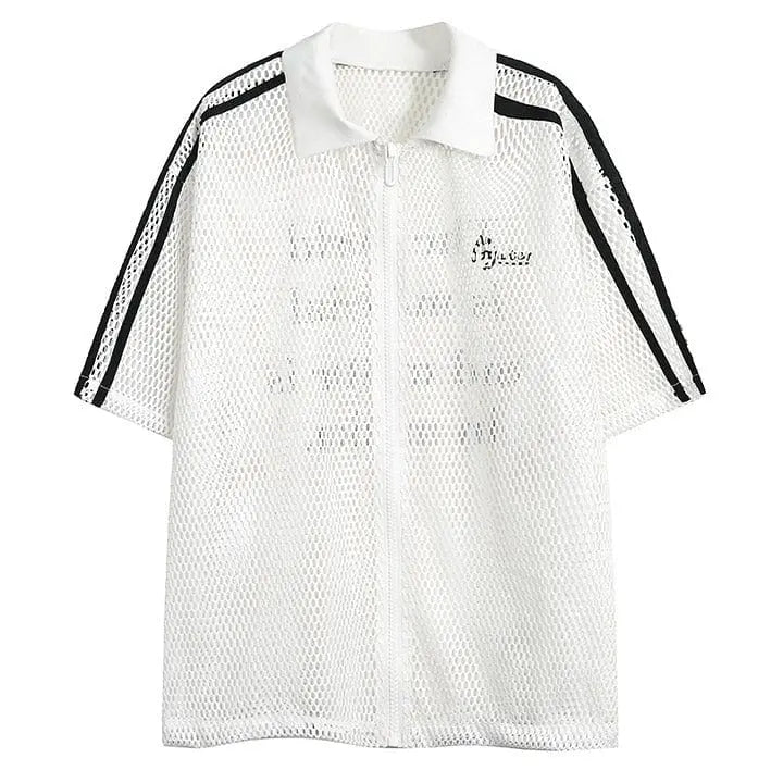 Sneakerhill® Street Style Mesh Fishnet Shirt - sneakerhillcom