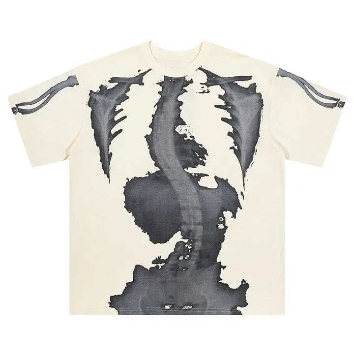 Sneakerhill® Street Style Skeleton Graphic T-shirt - sneakerhillcom