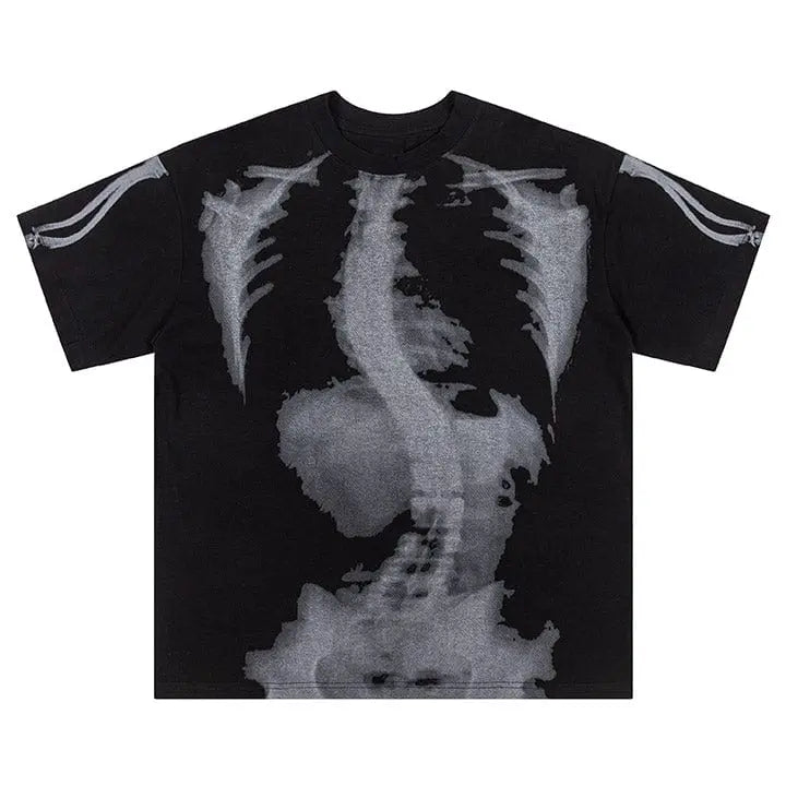 Sneakerhill® Street Style Skeleton Graphic T-shirt - sneakerhillcom